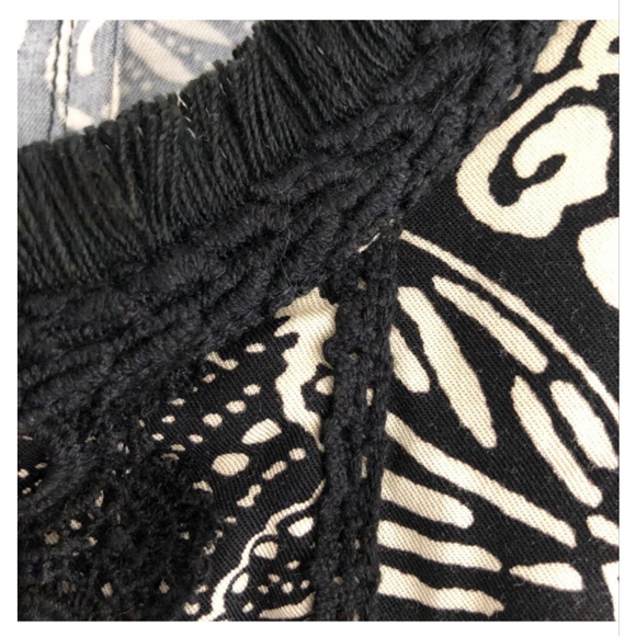 Anthropologie Holding Horses Suraja Tunic Dress Black Beige Paisley Size 4 - Picture 5 of 10